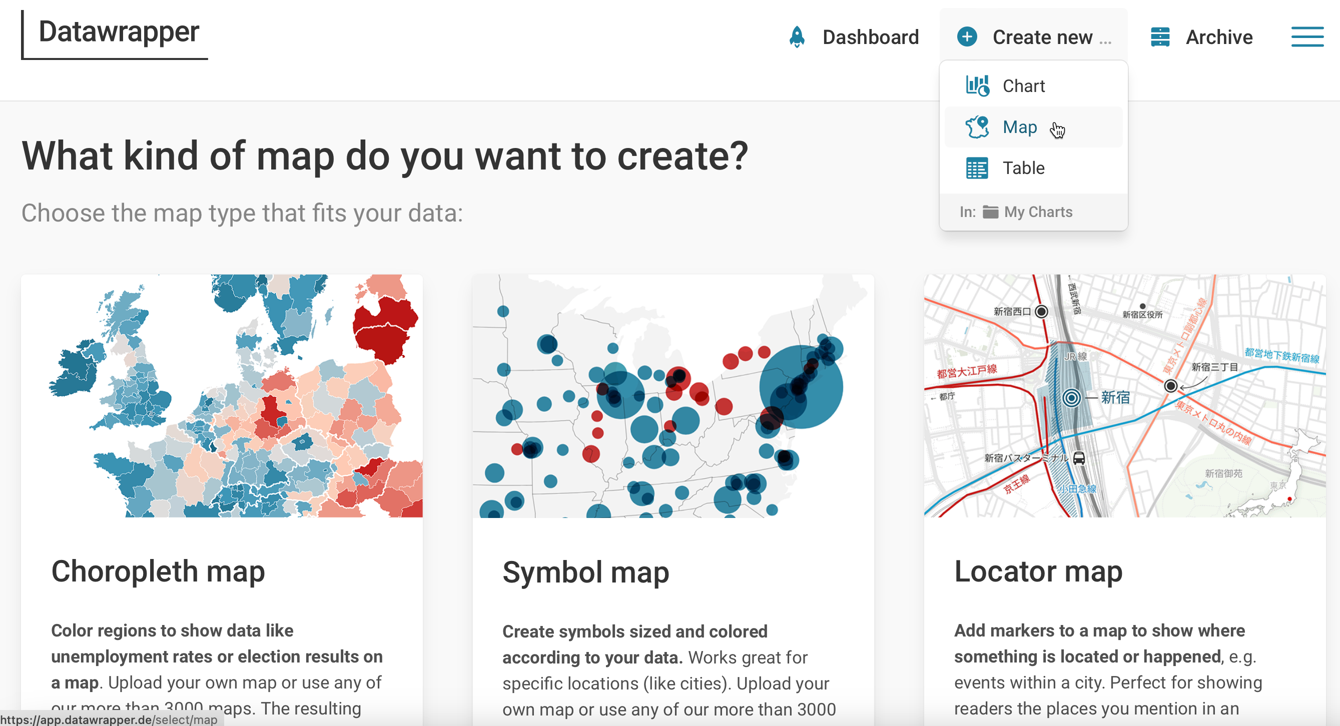 Start creating a New Map and select Locator map