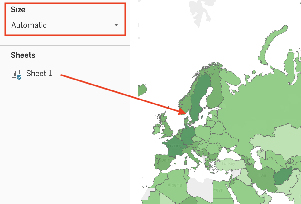 To create a responsive dashboard, change the Size to Automatic.