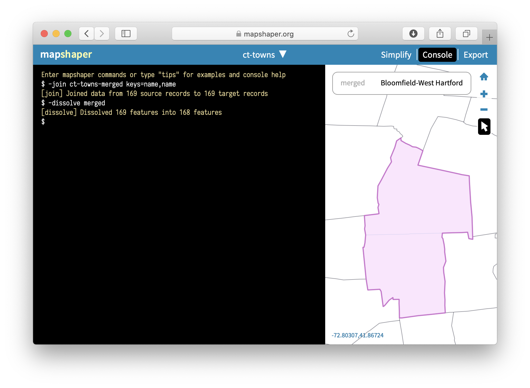 Merge polygons based on a predefined crosswalk.